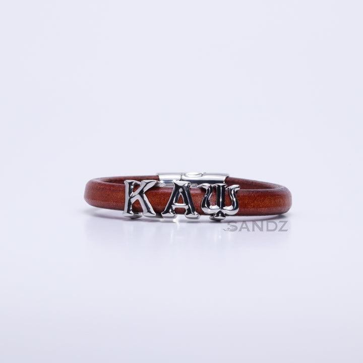 Kappa Alpha Psi Men's Prophyte 2.0 - Tobacco color leather bracelet by SANDZ