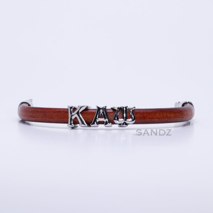 Kappa Alpha Psi Men's Prophyte 2.0 - Tobacco color leather bracelet by SANDZ