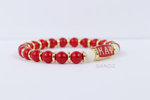 Kappa Alpha Psi Fraternity stretch bead bracelet - gold