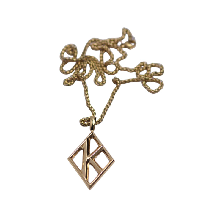 Kappa Alpha Psi Diamond K pendant necklace, men's stainless steel fraternity jewelry