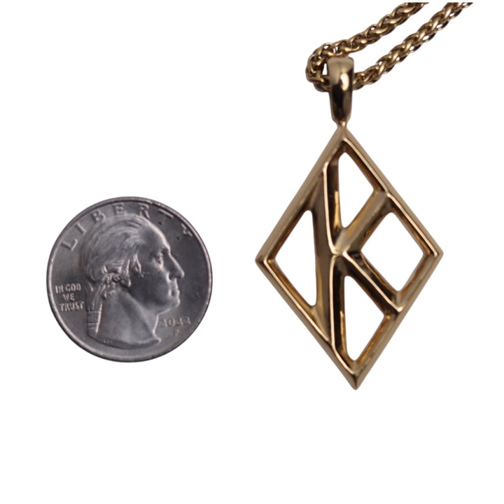 Kappa Alpha Psi Diamond K pendant necklace, men's stainless steel fraternity jewelry