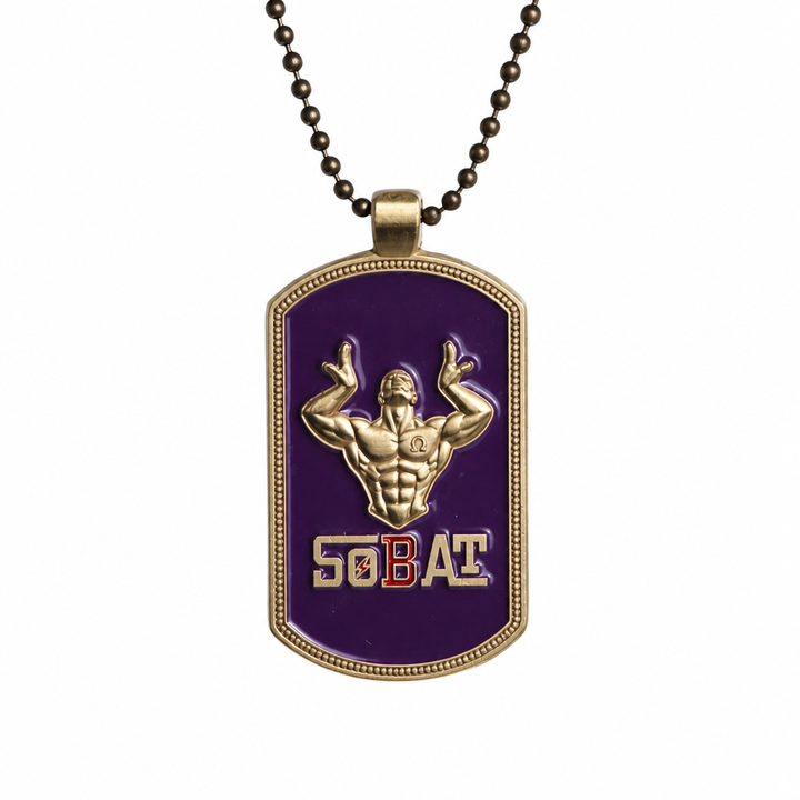 Omega Psi Phi Fraternity Dog Tag Necklace – Sons of Blood and Thunder (SOBAT) Pendant