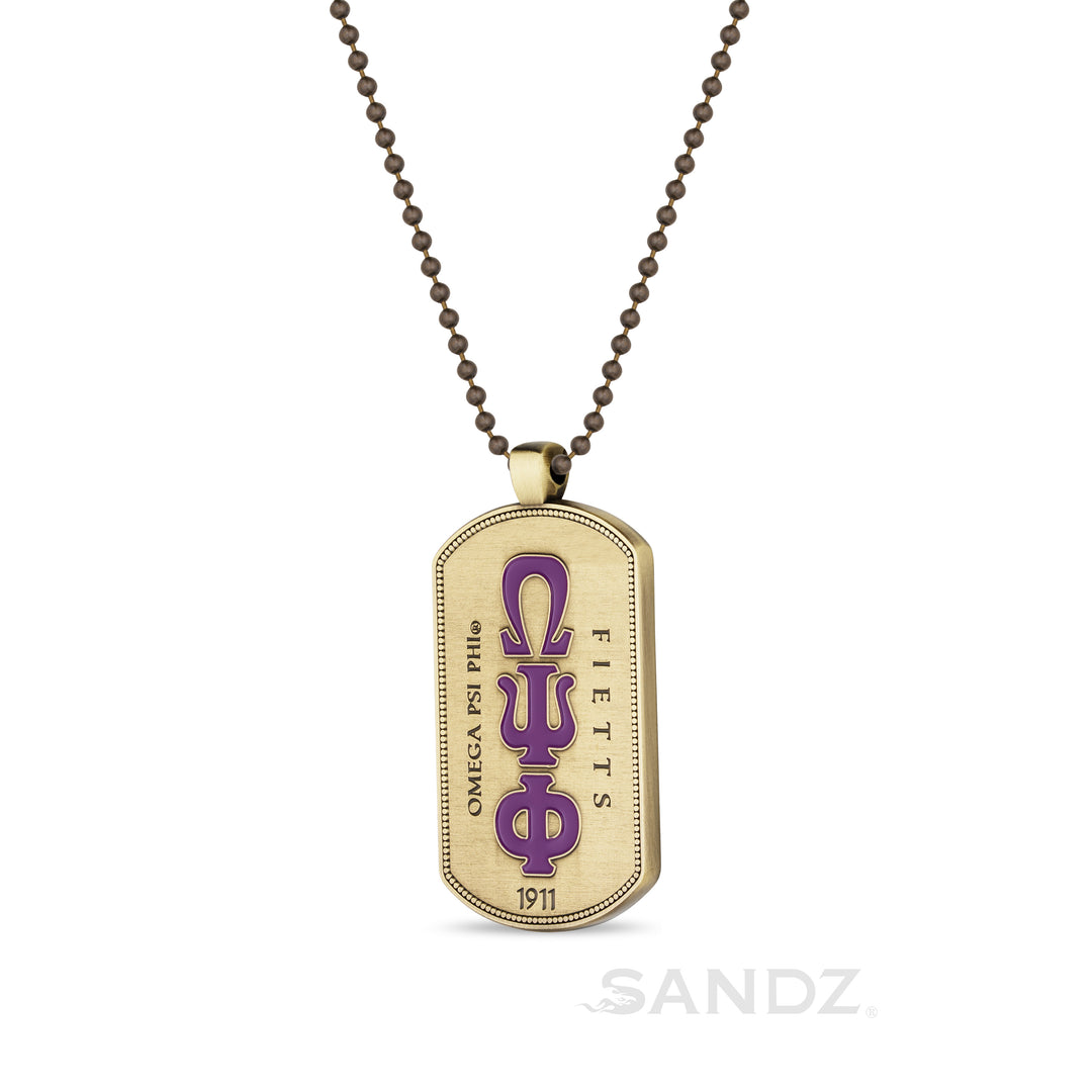 Omega Psi Phi Fraternity Double Sided Dog Tag.