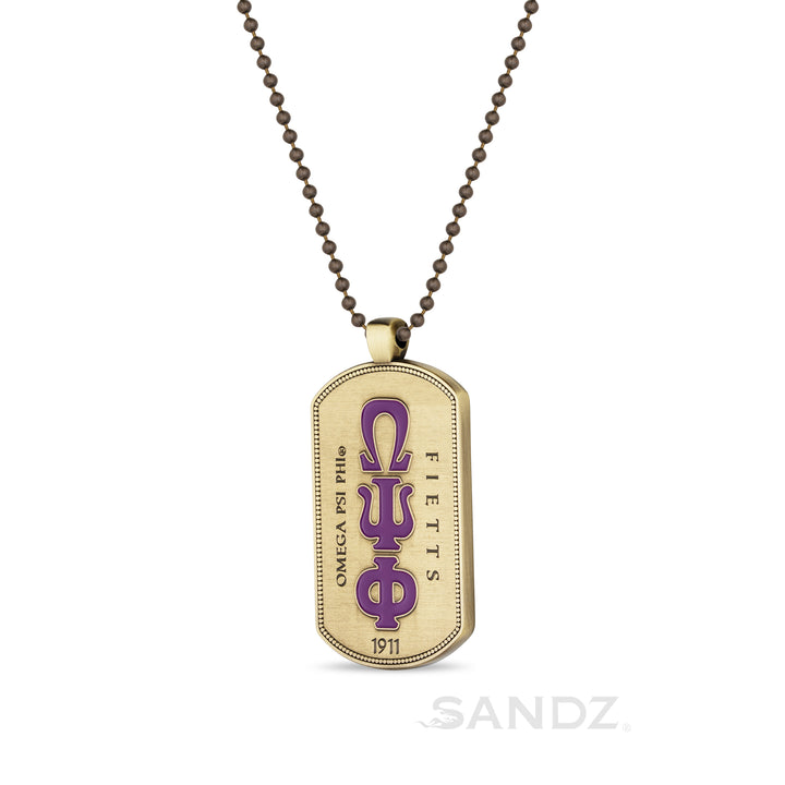 Omega Psi Phi Fraternity Double Sided Dog Tag.