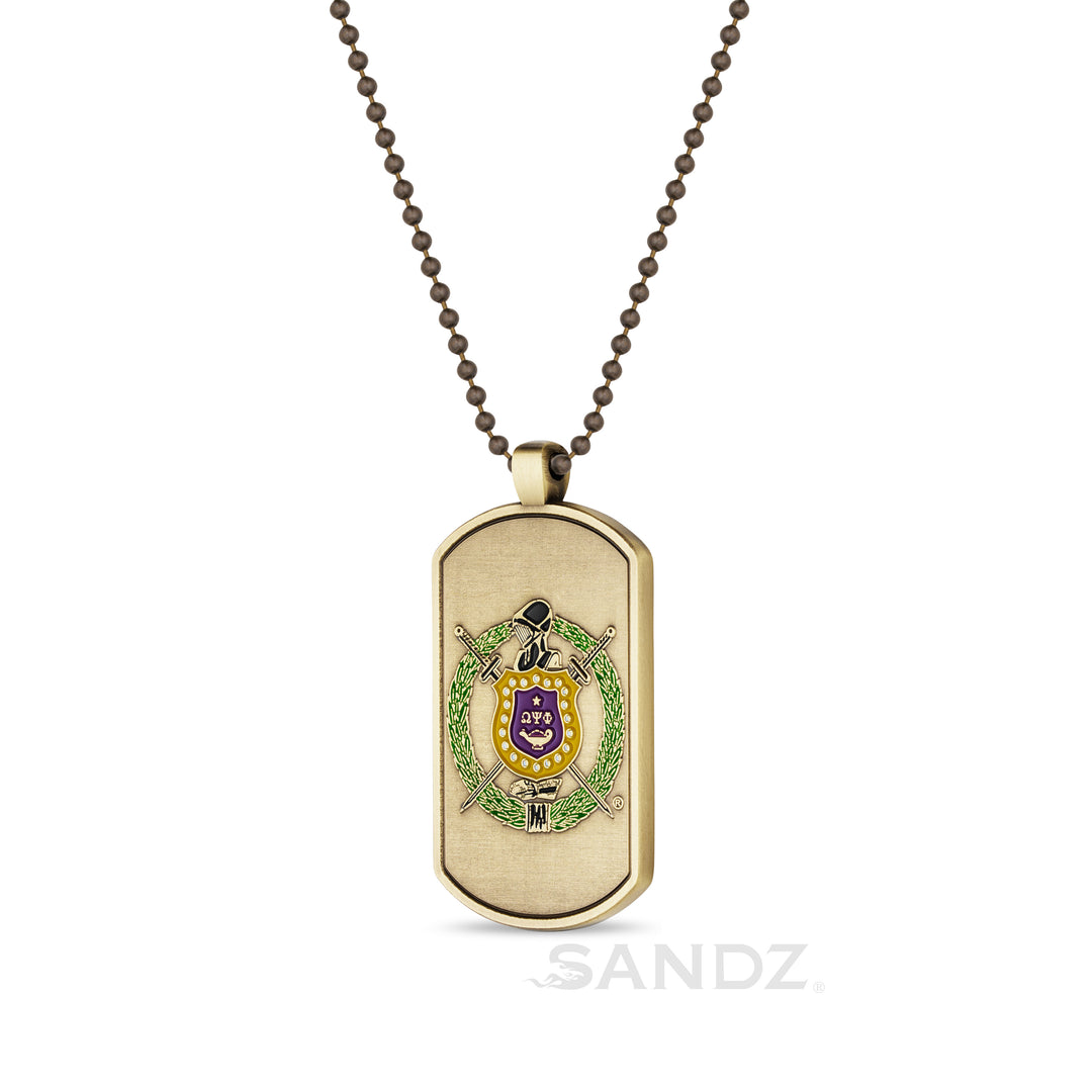 Omega Psi Phi Fraternity Double Sided Dog Tag.