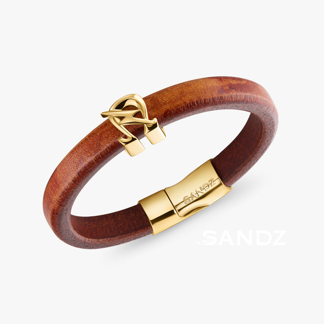 Omega Psi Phi "Sons of Blood and Thunder" Omega Lighting Bolt leather bracelet (Copy)