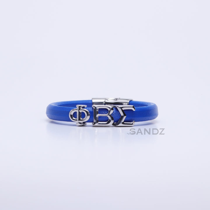 Phi Beta Sigma Men's Prophyte 2.0 - Royal Blue leather bracelet by SANDZ
