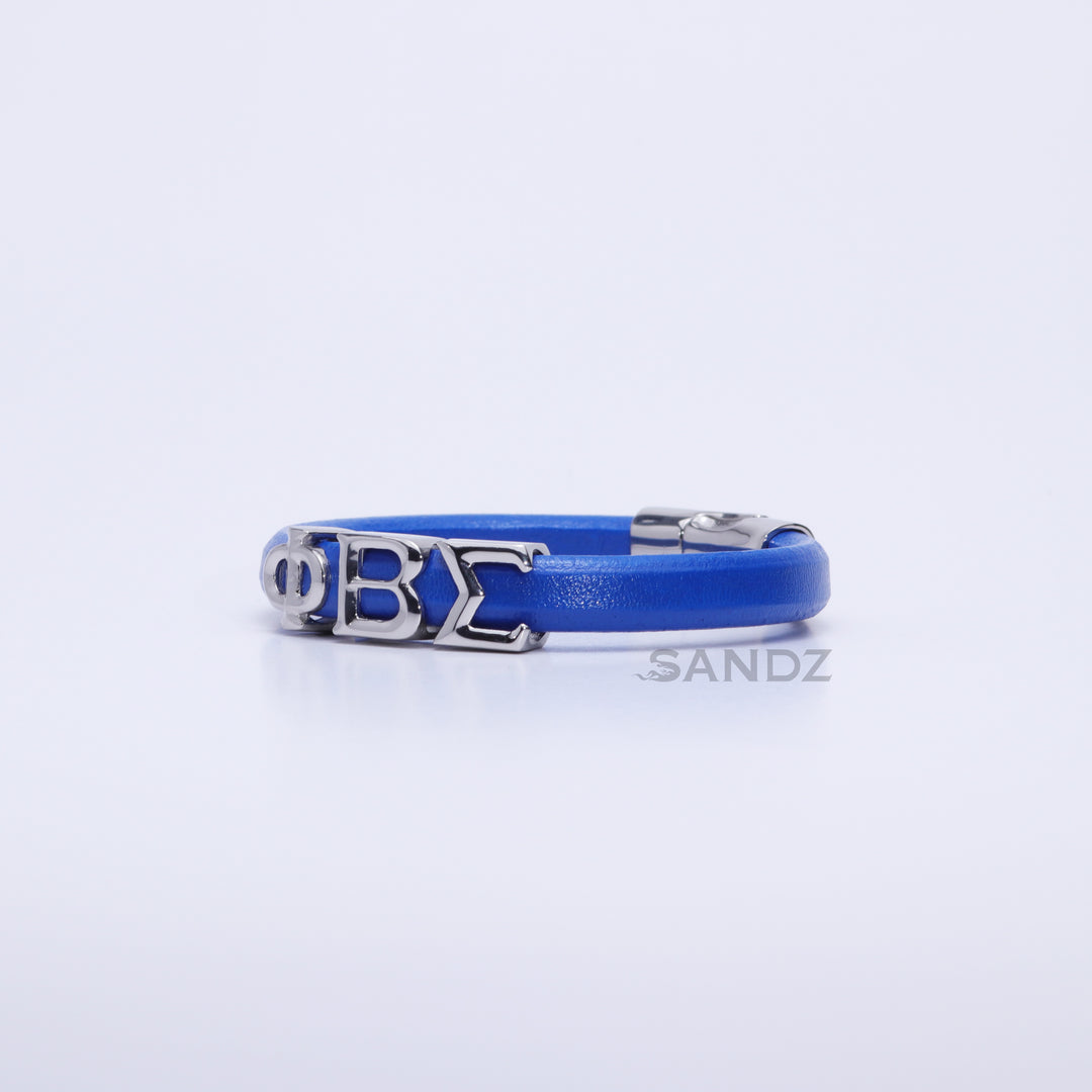 Phi Beta Sigma Men's Prophyte 2.0 - Royal Blue leather bracelet by SANDZ