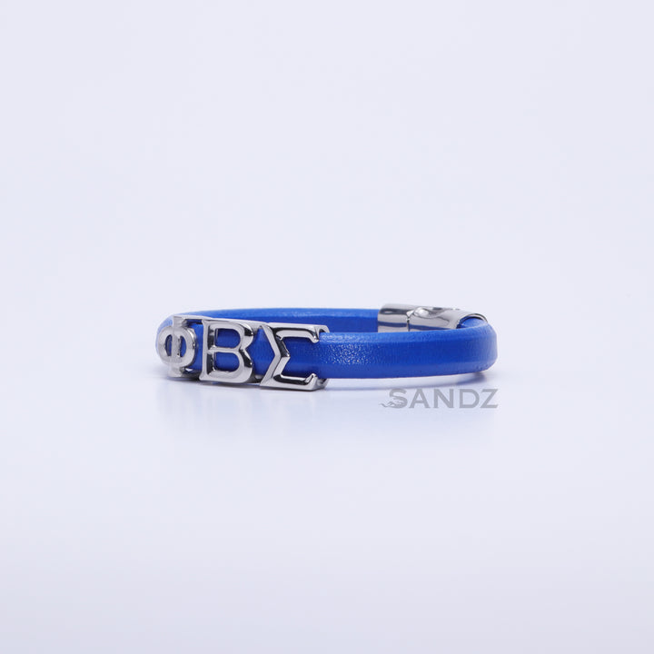 Phi Beta Sigma Men's Prophyte 2.0 - Royal Blue leather bracelet by SANDZ