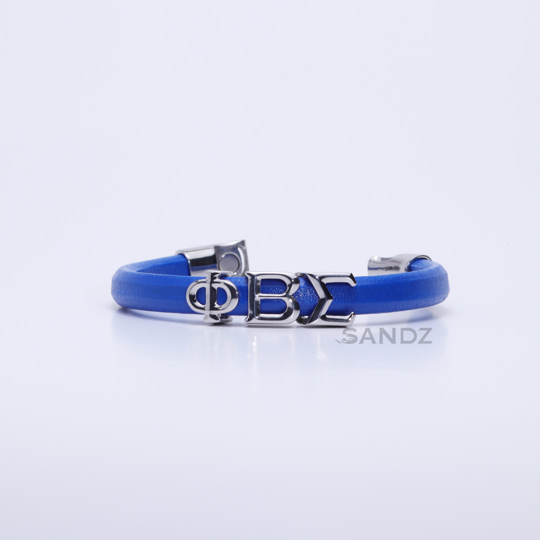 Phi Beta Sigma Men's Prophyte 2.0 - Royal Blue leather bracelet by SANDZ