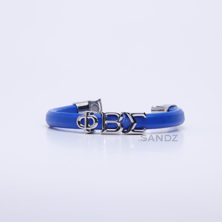 Phi Beta Sigma Men's Prophyte 2.0 - Royal Blue leather bracelet by SANDZ