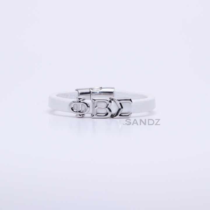 Phi Beta Sigma Men's Prophyte 2.0 - White leather bracelet by SANDZ