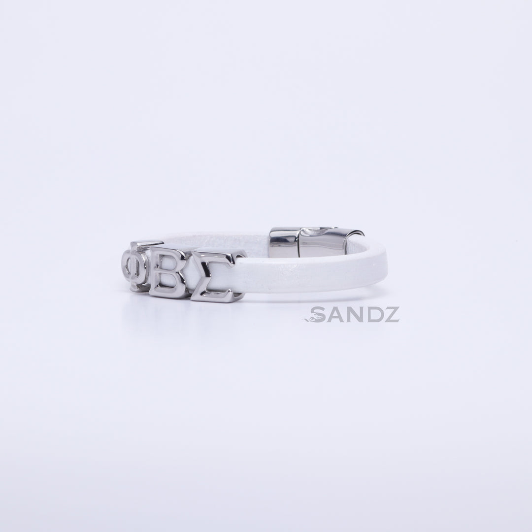 Phi Beta Sigma Men's Prophyte 2.0 - White leather bracelet by SANDZ