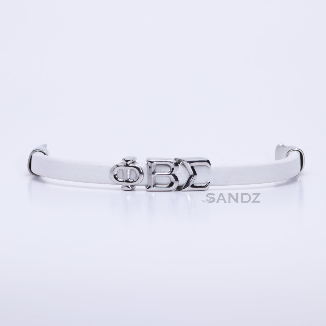 Phi Beta Sigma Men's Prophyte 2.0 - White leather bracelet by SANDZ
