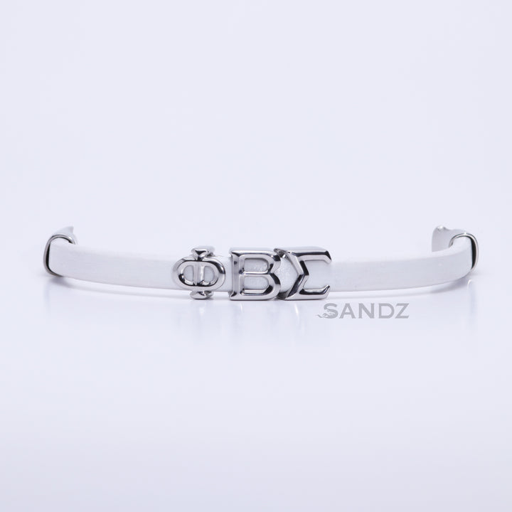 Phi Beta Sigma Men's Prophyte 2.0 - White leather bracelet by SANDZ