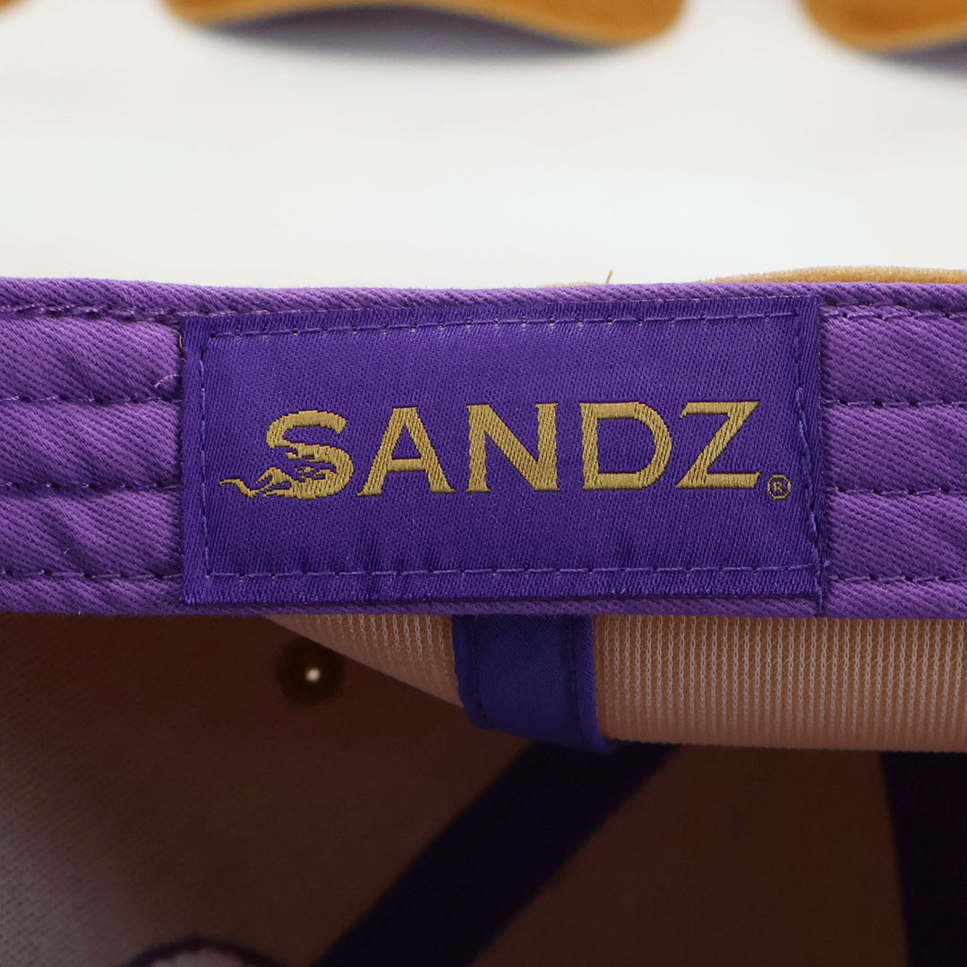 Old English Greek Omega Velvet Gold 6 panel cap