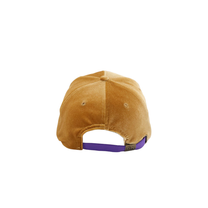 Old English Greek Omega Velvet Gold 6 panel cap