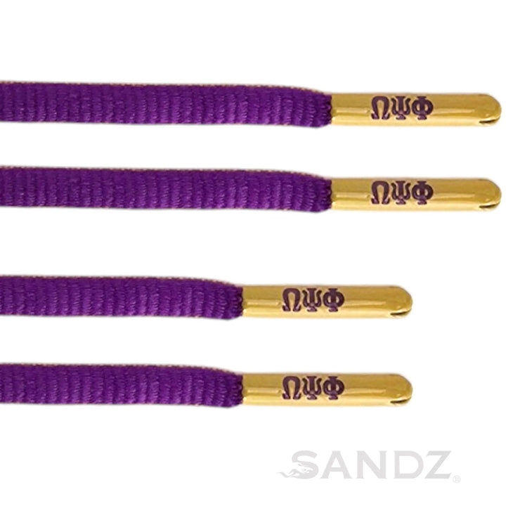 Omega Psi Phi Purple and Gold Oval Shoelaces