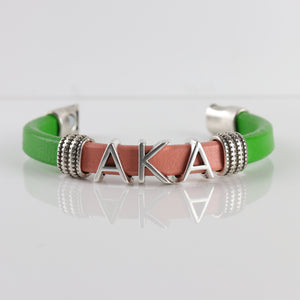 Alpha Kappa Alpha Leather bracelet -  "SANDZ" RG