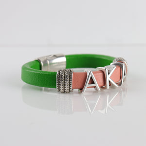 Alpha Kappa Alpha Leather bracelet -  "SANDZ" RG