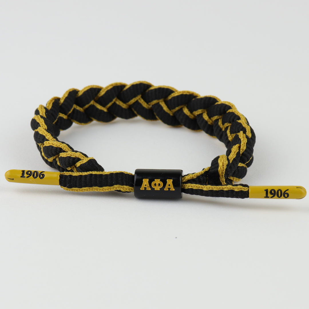 Alpha Phi Alpha Fraternity: Black & Gold paracord bracelet