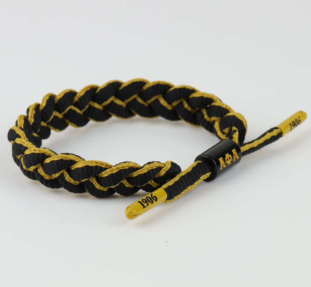 Alpha Phi Alpha Fraternity: Black & Gold paracord bracelet