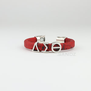 Delta Sigma Theta "Prophyte" Crimson and Black Cork  bracelet
