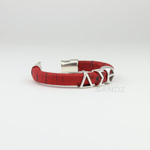 Delta Sigma Theta "Prophyte" Crimson and Black Cork  bracelet