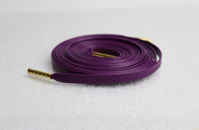63" Royal Purple leather laces with Gold-plated lace tips embossed with ΩΨΦ /  Omega Psi Phi
