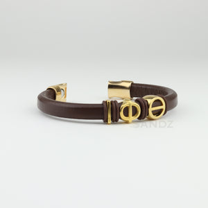 Iota Phi Theta leather bracelet - "Prophyte" Charcoal brown
