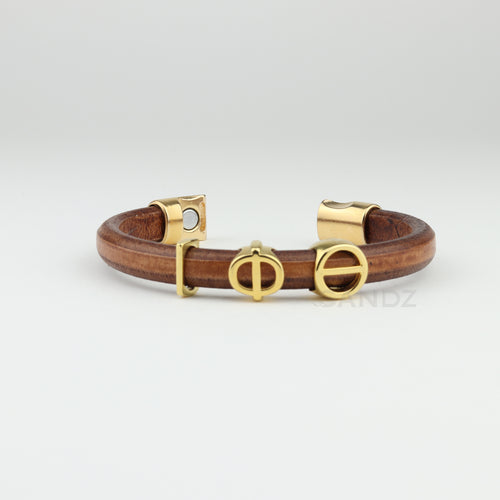 Iota Phi Theta natural leather bracelet- 