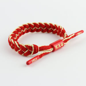 Kappa Alpha Psi bracelet featuring KAΨ centerpiece and end caps embossed with 1911,braided paracord, adjustable, gift for nupes  only at www.thesandz.com
