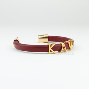 Kappa Alpha Psi  leather bracelet -"Prophyte" Crimson