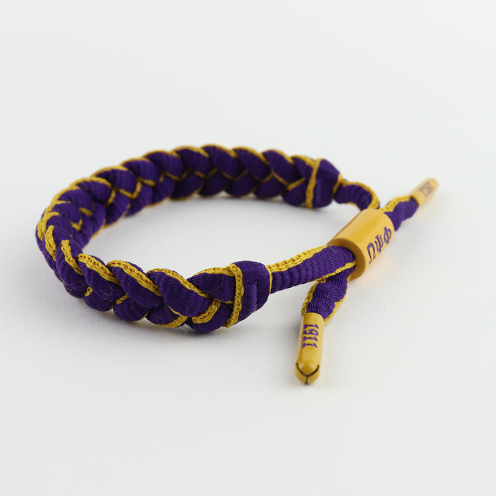 Omega Psi Phi bracelet featuring ΩΨΦ centerpiece and end caps embossed with 1911 braided paracord, adjustable, gift for Omegas, Da Bruhz only at www.thesandz.com