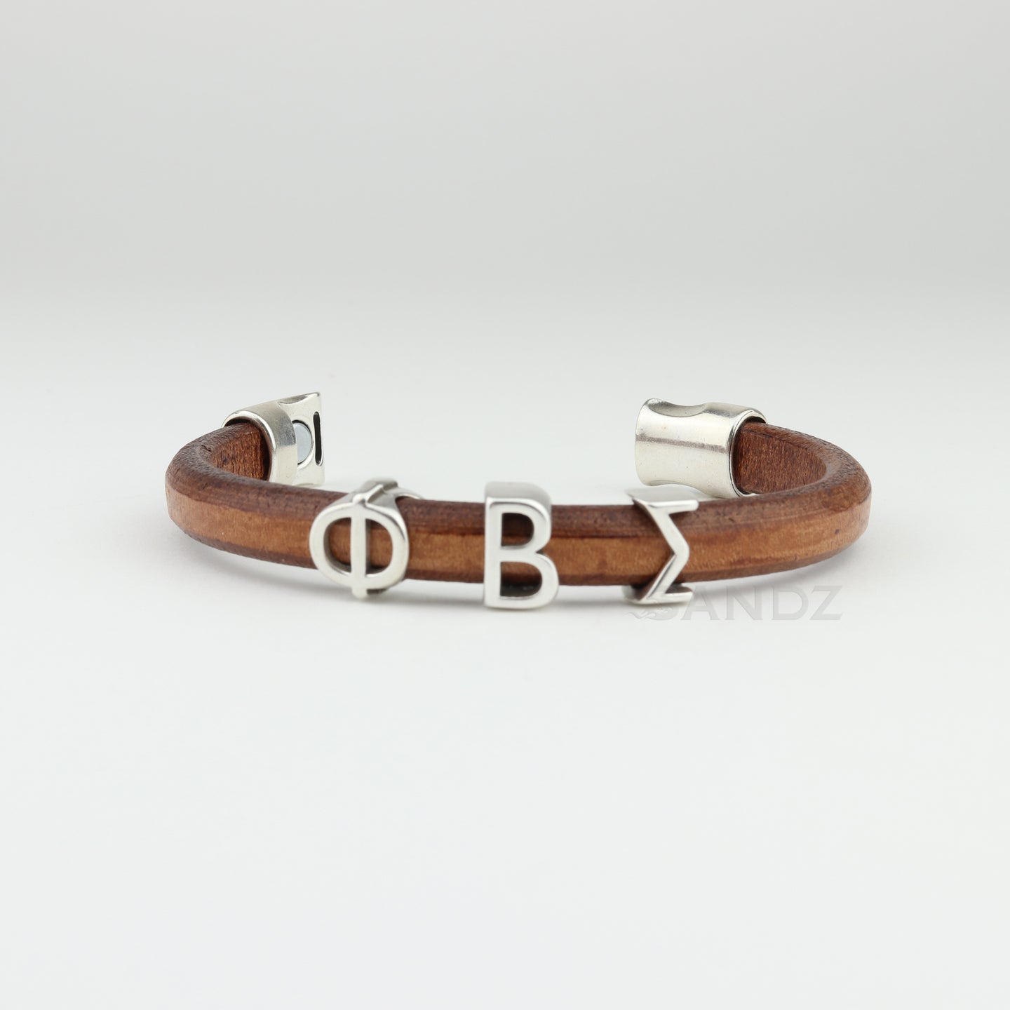 Phi Beta Sigma natural colored leather bracelet 